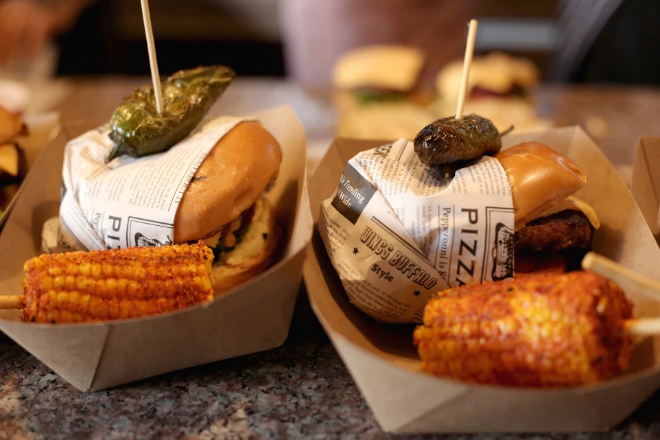Hamburguesas preparadas para eventos